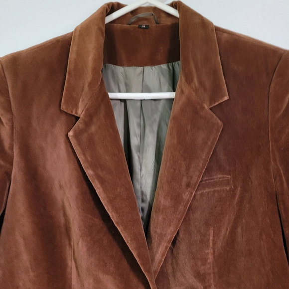 Vintage Silver Unicorn Burnt Orange/Brown Faux Suede Women’s Blazer Sz 13 Button - Picture 2 of 16